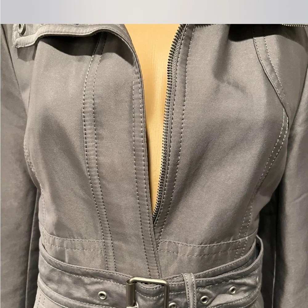 Y2K Kenneth Cole New York Gray Trench Coat - Picture 3 of 8
